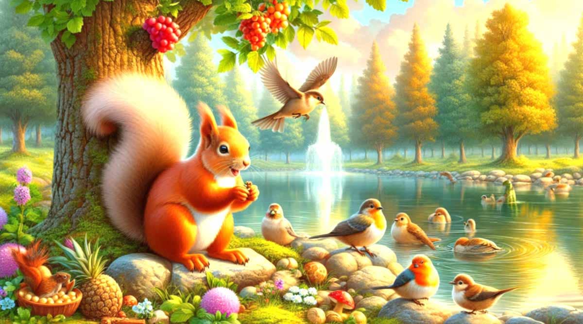 The Squirrel and the Magical Pond Hindi Story of Squirrel